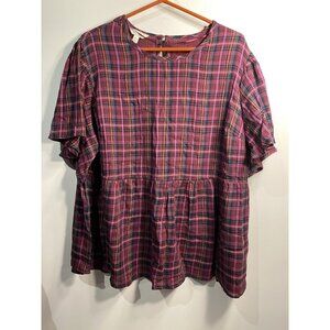 terra & sky womens short sleeve blouse shirt top plus size 1X 16w 18w